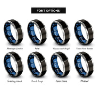 font options for inside engraving on black & blue & gray handstand push up rings