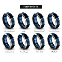 font options for inside engraving on blue & silver handstand push up rings