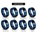 font options for inside engraving on blue hang glider rings