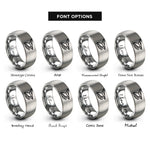 font options for inside engraving on gray hang glider rings