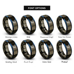font options for inside engraving on gunmetal & blue hang glider rings