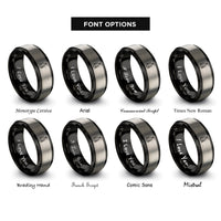font options for inside engraving on black & gray hanging bat rings
