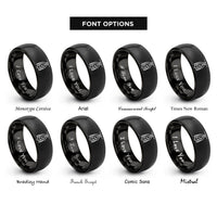 font options for inside engraving on black hanging bat rings