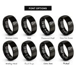 font options for inside engraving on black hanging bat rings