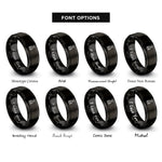 font options for inside engraving on black hanging bat rings