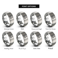 font options for inside engraving on silver hanging bat rings