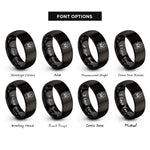 font options for inside engraving on black hanging spider rings