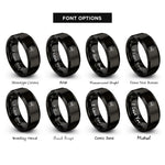 font options for inside engraving on black hanging spider rings