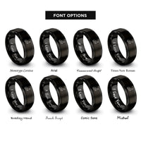 font options for inside engraving on black hans device rings