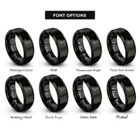 font options for inside engraving on black hans device rings