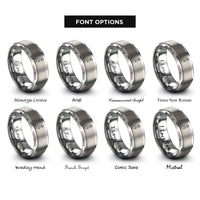 font options for inside engraving on silver hans device rings