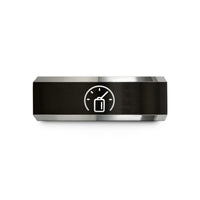 presents for male friends – black & silver tungsten battery voltage gauge wedding band