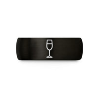 unique presents for him – black & gold tungsten mimosa flute wedding band