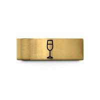unique presents for him – gold tungsten mimosa flute wedding band