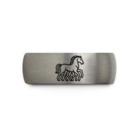 special presents for dad – black & gray tungsten sleipnir horse wedding band