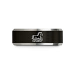 special presents for dad – black & silver tungsten sleipnir horse wedding band