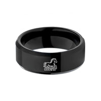 unique presents for him – black tungsten sleipnir horse wedding band