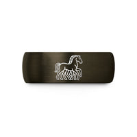 presents for male friends – gunmetal & black tungsten sleipnir horse wedding band