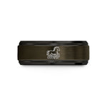 unique presents for him – gunmetal & black tungsten sleipnir horse wedding band