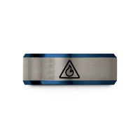 unique presents for her – blue & gray tungsten delta heat wedding band