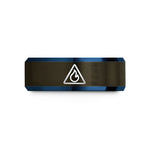 unique presents for her – gunmetal & blue tungsten delta heat wedding band