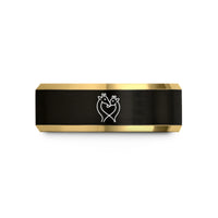 special birthday presents her – black & gold tungsten giraffe necks wedding band