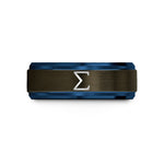 thoughtful presents for her – gunmetal & blue tungsten sigma wedding band