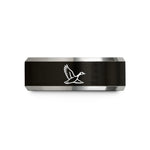 tungsten rings for couples – black & gray tungsten canada goose flight wedding band