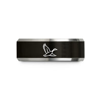 tungsten rings for couples – black & gray tungsten canada goose flight wedding band