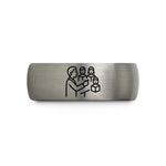 custom engraved present rings – black & gray tungsten choir conductor wedding band