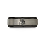 50th anniversary present ideas – black & silver tungsten choir conductor wedding band