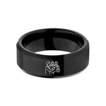 unique anniversary present ideas – black tungsten choir conductor wedding band