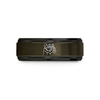 unique anniversary present ideas – gunmetal & black tungsten choir conductor wedding band