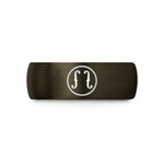 unique anniversary presents men – gunmetal & black tungsten f holes circle wedding band