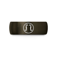 unique anniversary presents men – gunmetal & black tungsten f holes circle wedding band