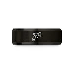 custom wedding band men – black tungsten hose nozzle wedding band