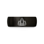 romantic anniversary ring presents – black & gold tungsten pine forest silhouette wedding band