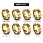 font options for inside engraving on gold happy avocado rings