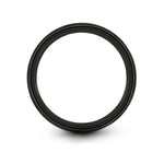 tungsten ring for men – chevron pattern engraving on black & gray tungsten wedding band