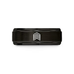 men's birthday jewelry – black tungsten chevron pattern wedding band