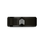 unique gifts for him – black tungsten chevron pattern wedding band
