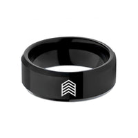 birthday gift for him – black tungsten chevron pattern wedding band