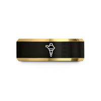 special presents for him – black & gold tungsten ignition coil wedding band