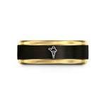 personalized gifts for guys – black & gold tungsten ignition coil wedding band