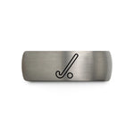 special present for buddy – black & silver tungsten hockey stick wedding band