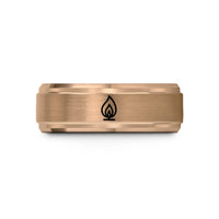 unique friend birthday present – rose gold tungsten shamash candle flame wedding band