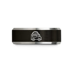 present ideas for friends – black & grey tungsten taco truck wedding band