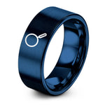 comfort fit rings men – blue tungsten magnifying glass ring