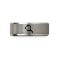 unique present for her – silver tungsten magnifying glass wedding band