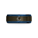 birthday present for her – gunmetal & blue tungsten milky way wedding band